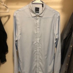 Armani Exchange Chambray Solid Woven Slim Fit